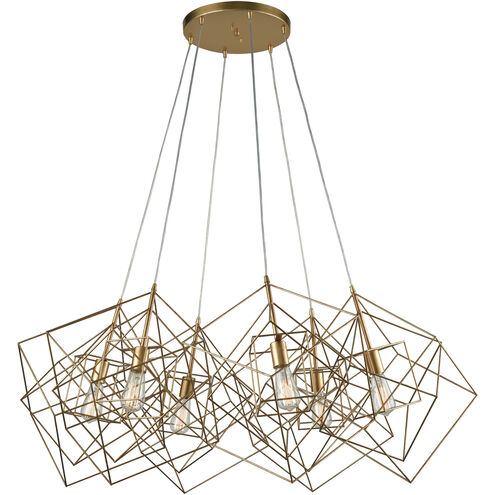 Connexions 6 Light 48 inch Gold Leaf Chandelier Ceiling Light