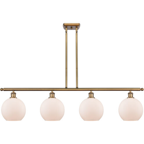 Ballston Athens LED 48 inch Brushed Brass Island Light Ceiling Light in Matte White Glass, Ballston