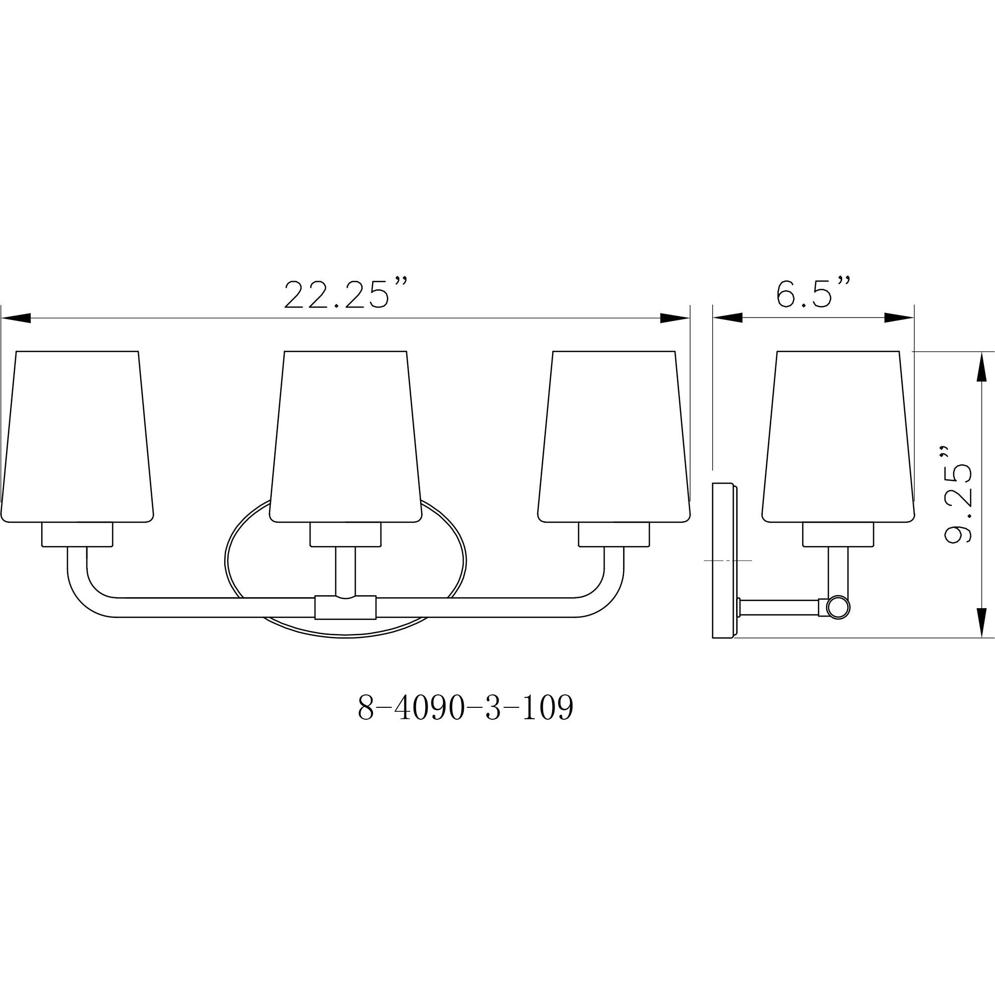 Capra 3 Light 22 inch Warm Brass Bathroom Vanity Light Wall Light, Essentials