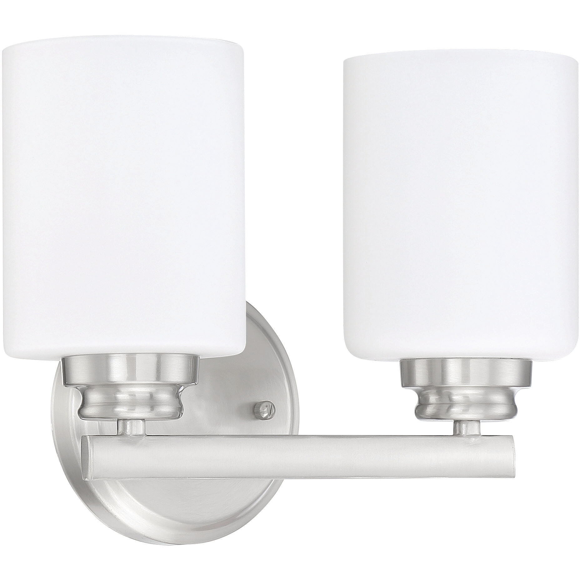 Neighborhood Bolden 2 Light 11 inch Brushed Polished Nickel Vanity Light Wall Light in White Frost Glass, Neighborhood Collection