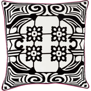 Eleonore 18 inch Ivory, Bright Pink, Black Pillow Kit