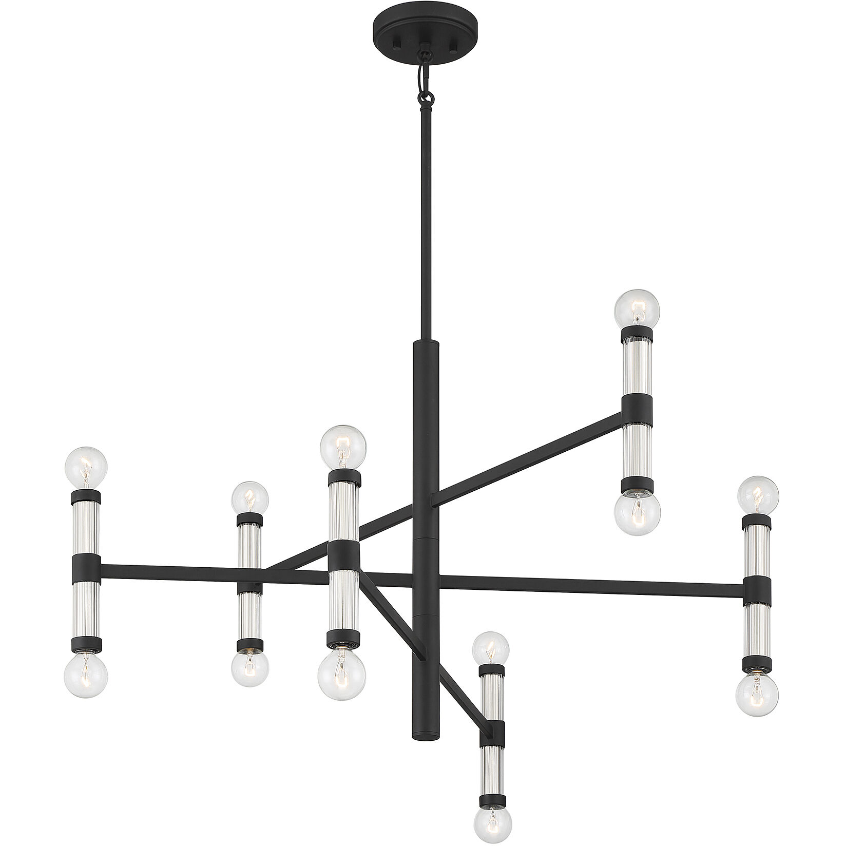 Kingsburg 12 Light 32 inch Matte Black Chandelier Ceiling Light
