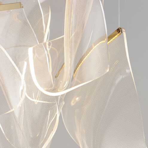 Rinkle LED 36.25 inch French Gold Multi-Light Pendant Ceiling Light