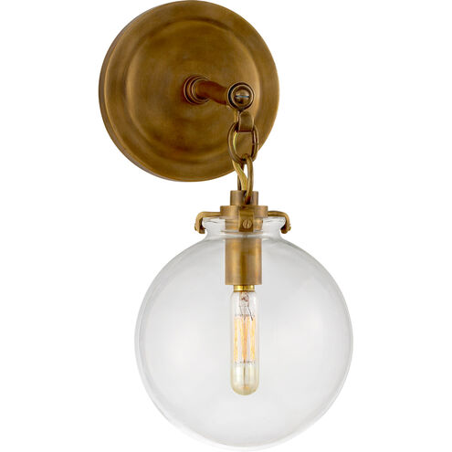 Thomas O'Brien Katie4 1 Light 8 inch Hand-Rubbed Antique Brass Globe Bath Sconce Wall Light in Clear Glass, Small