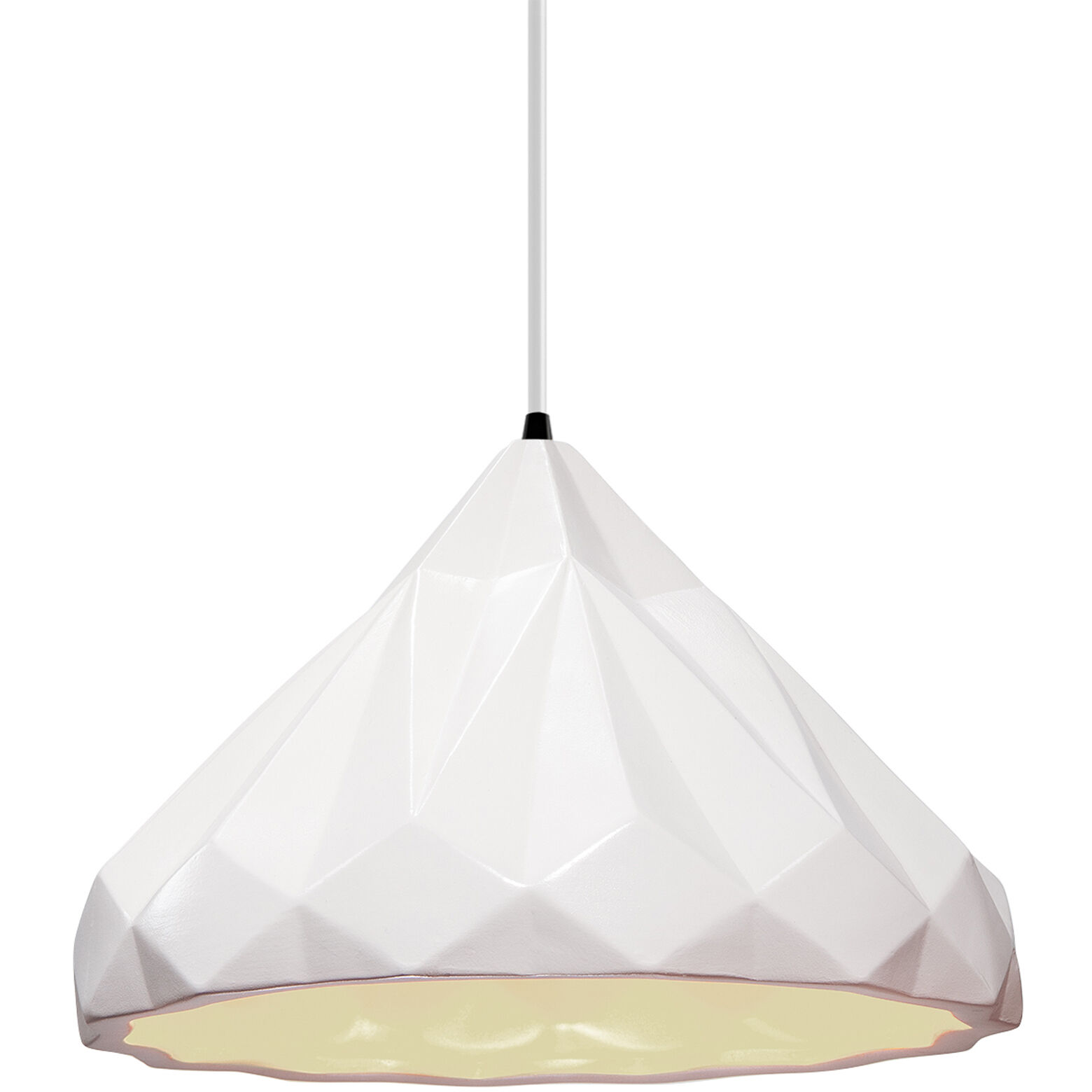 Radiance Collection LED 12 inch Matte Black and Gloss White and White Pendant Ceiling Light