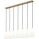 Farrell 7 Light 54 inch Modern Gold Linear Chandelier Ceiling Light