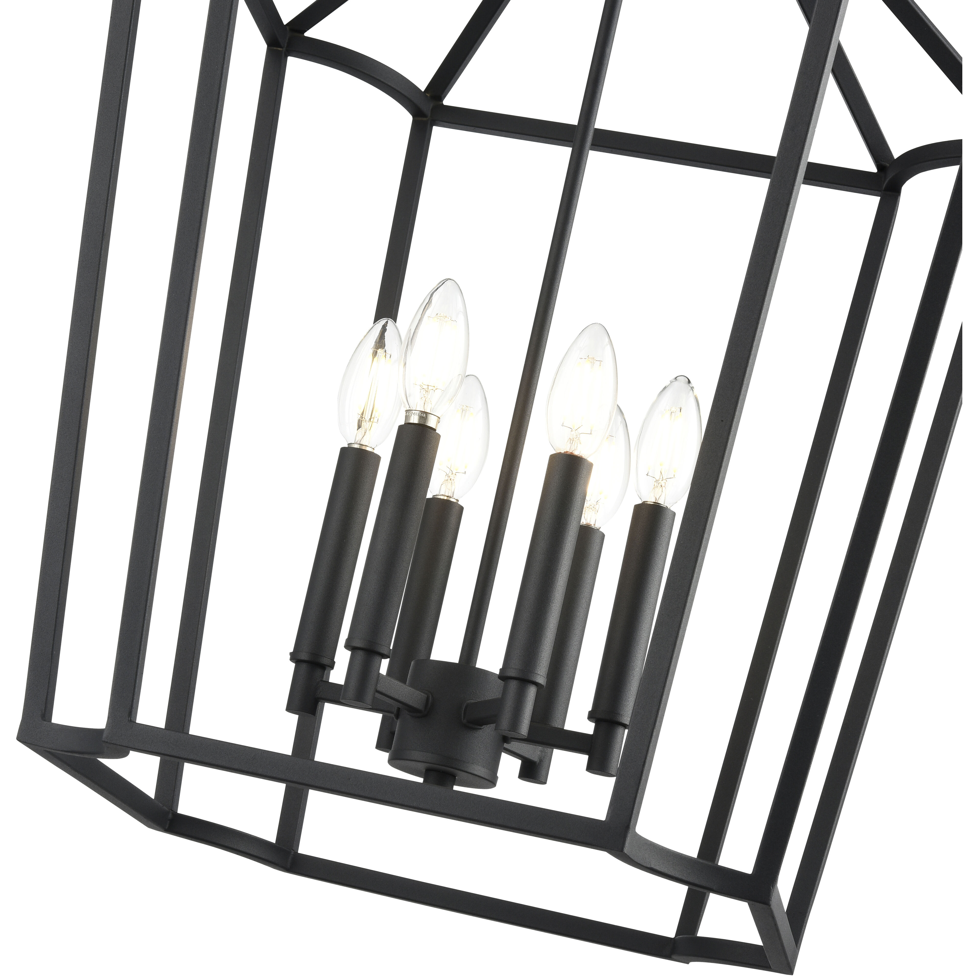 Hylena 6 Light 18.5 inch Textured Black Pendant Ceiling Light