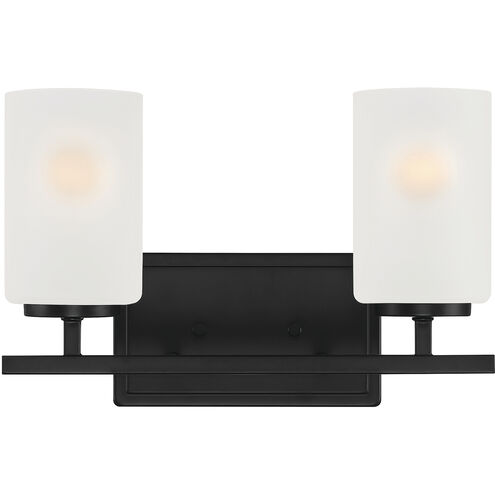 Carmine 2 Light 14 inch Matte Black Vanity Light Wall Light