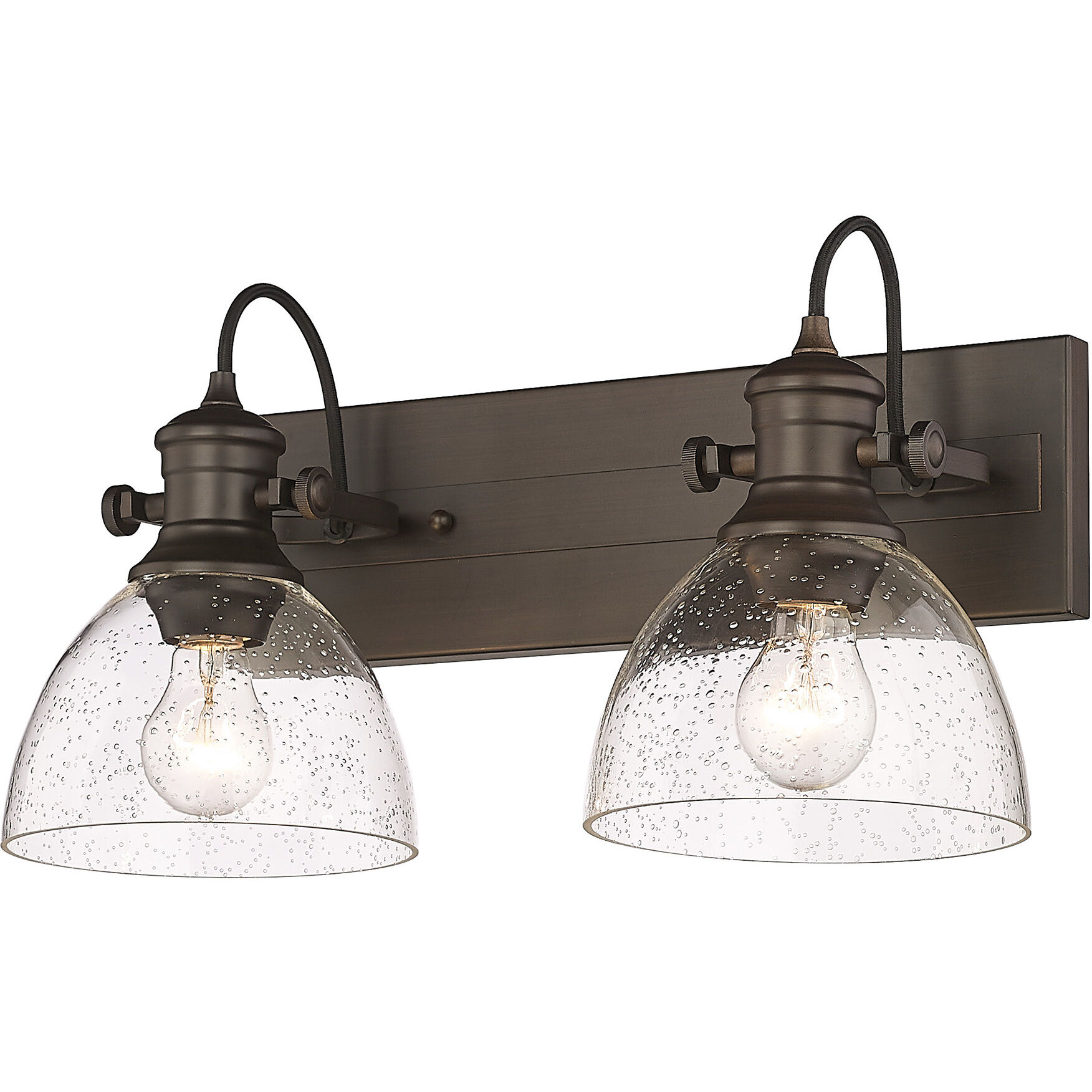 Yep Hines 2 Light 17.88 inch Rubbed Bronze Semi-Flush Mount Ceiling Light in Seeded Glass, Damp