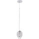 Canada 1 Light 6 inch Clear Single Pendant Lighting Ceiling Light, Pineapple Shape, Chrome Metal
