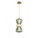 Rosewood 2 Light 9 inch Aged Brass Pendant Ceiling Light in Green with Yellow Glass