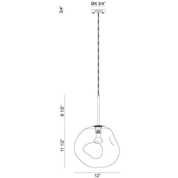 Galactic LED 12 inch Copper Pendant Ceiling Light