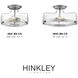 Harper 3 Light 18 inch Brushed Nickel Indoor Semi-Flush Mount Ceiling Light in Clear Seedy