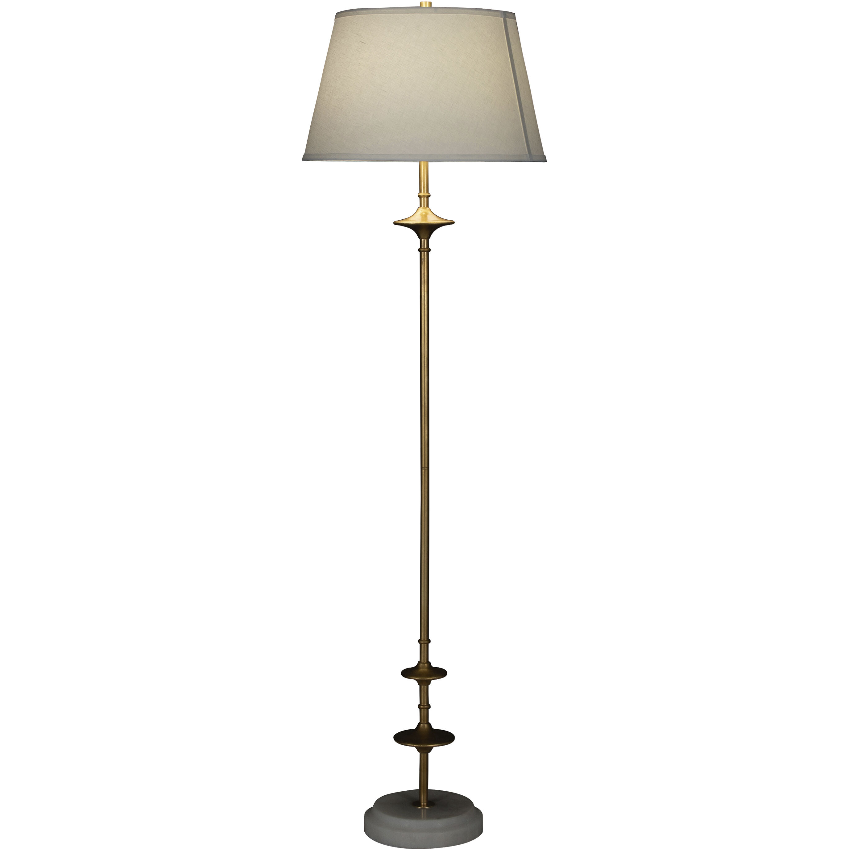 Avery 70.75 inch Aged Brass and Beige Linen with Light Beige Marble Floor Lamp Portable Light