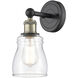 Ellery Sconce Wall Light in Black Antique Brass, Clear