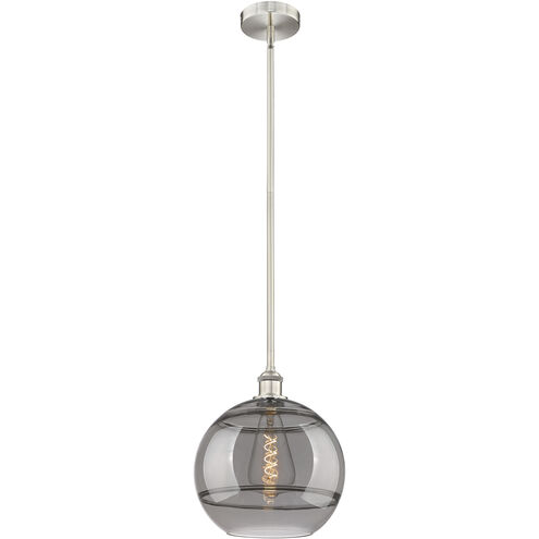Edison Rochester 1 Light 12 inch Brushed Satin Nickel Stem Hung Mini Pendant Ceiling Light