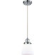 Ballston Small Cone LED 6 inch Polished Chrome Mini Pendant Ceiling Light in Matte White Glass, Ballston