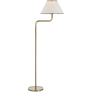 Marie Flanigan Rigby 54.25 inch 15.00 watt Soft Brass and Natural Oak Bridge Arm Floor Lamp Portable Light, Medium