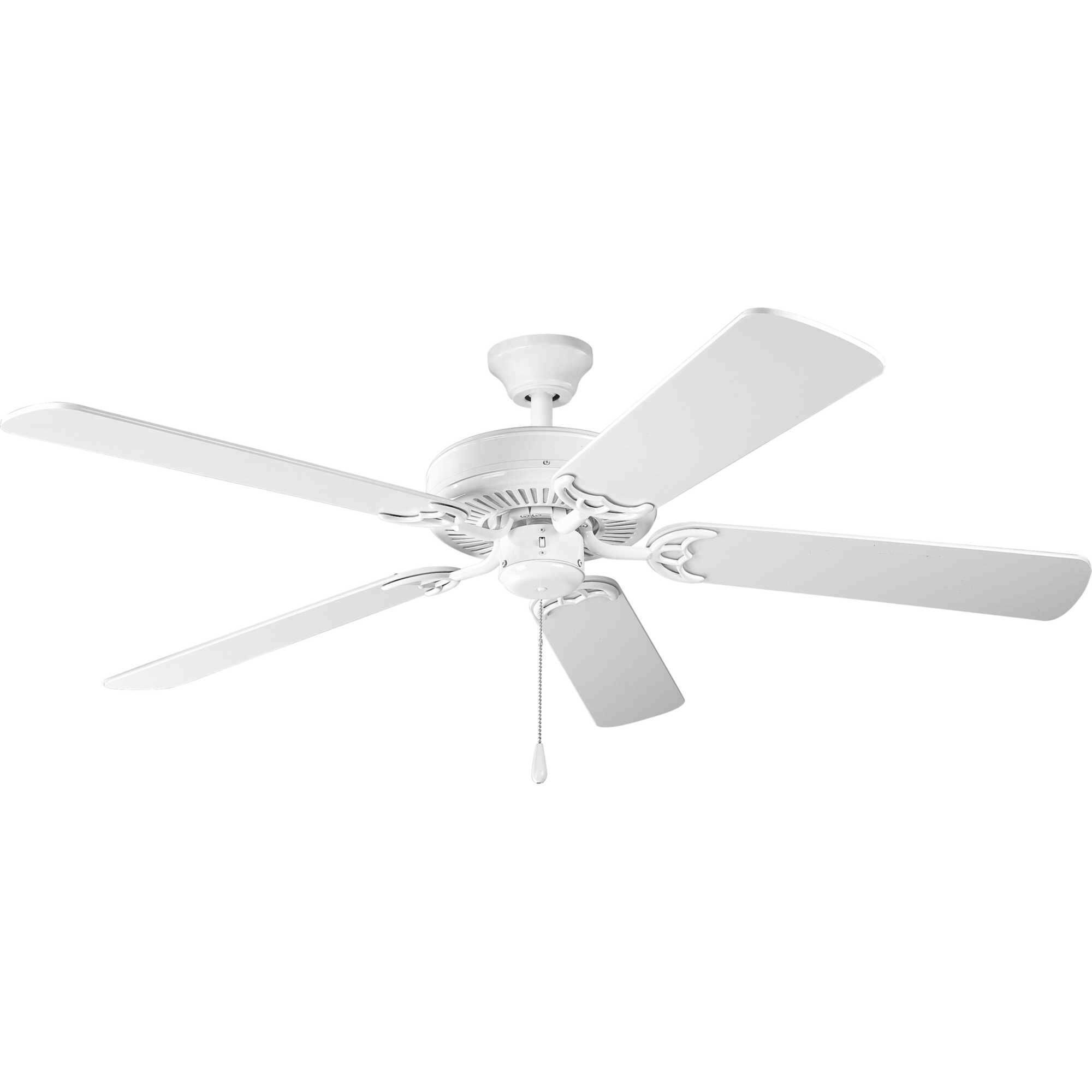 AirPro 52 inch White with Washed Oak/White Blades Ceiling Fan in White/Washed Oak