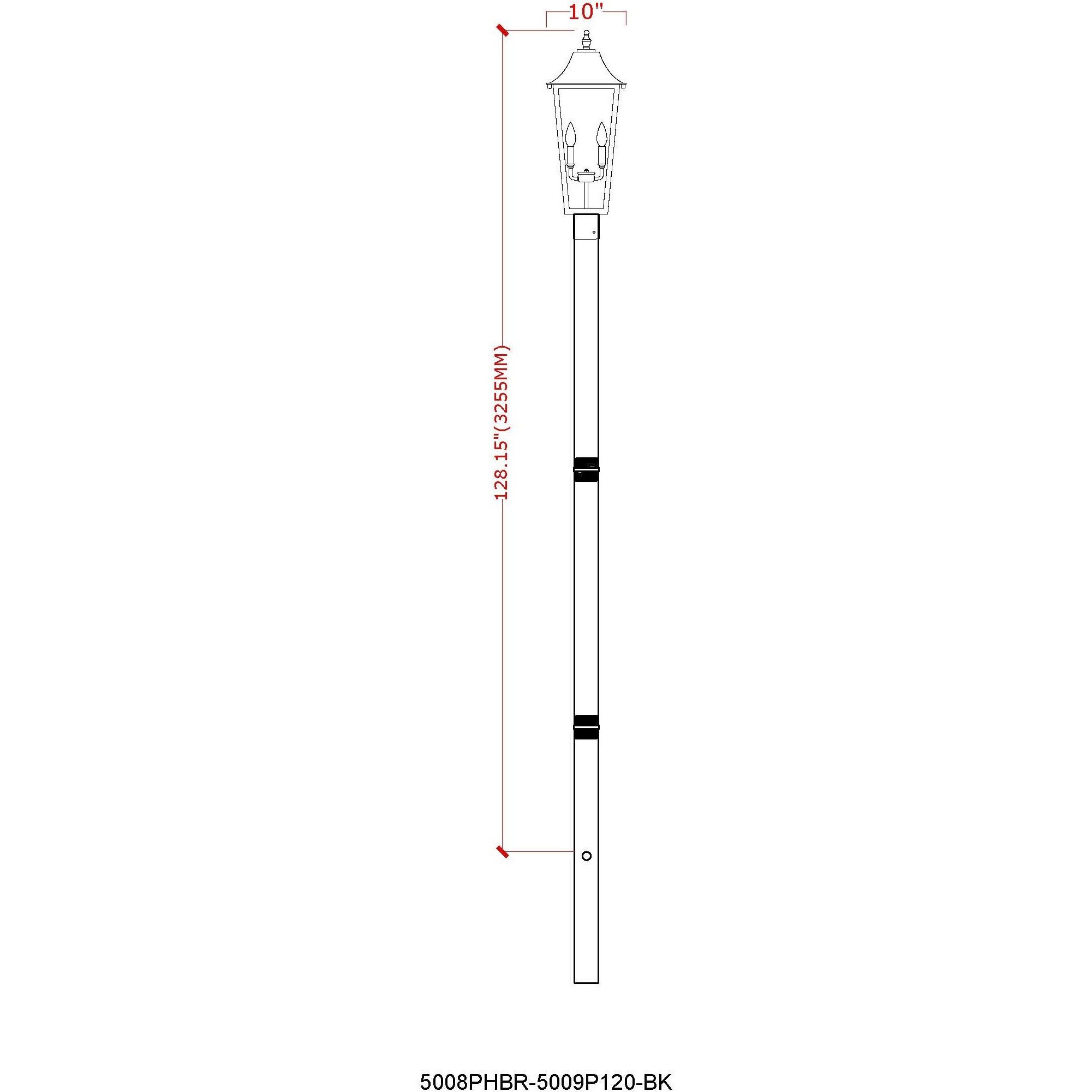 Gannon 3 Light 144.75 inch Black Outdoor Post Mounted Fixture