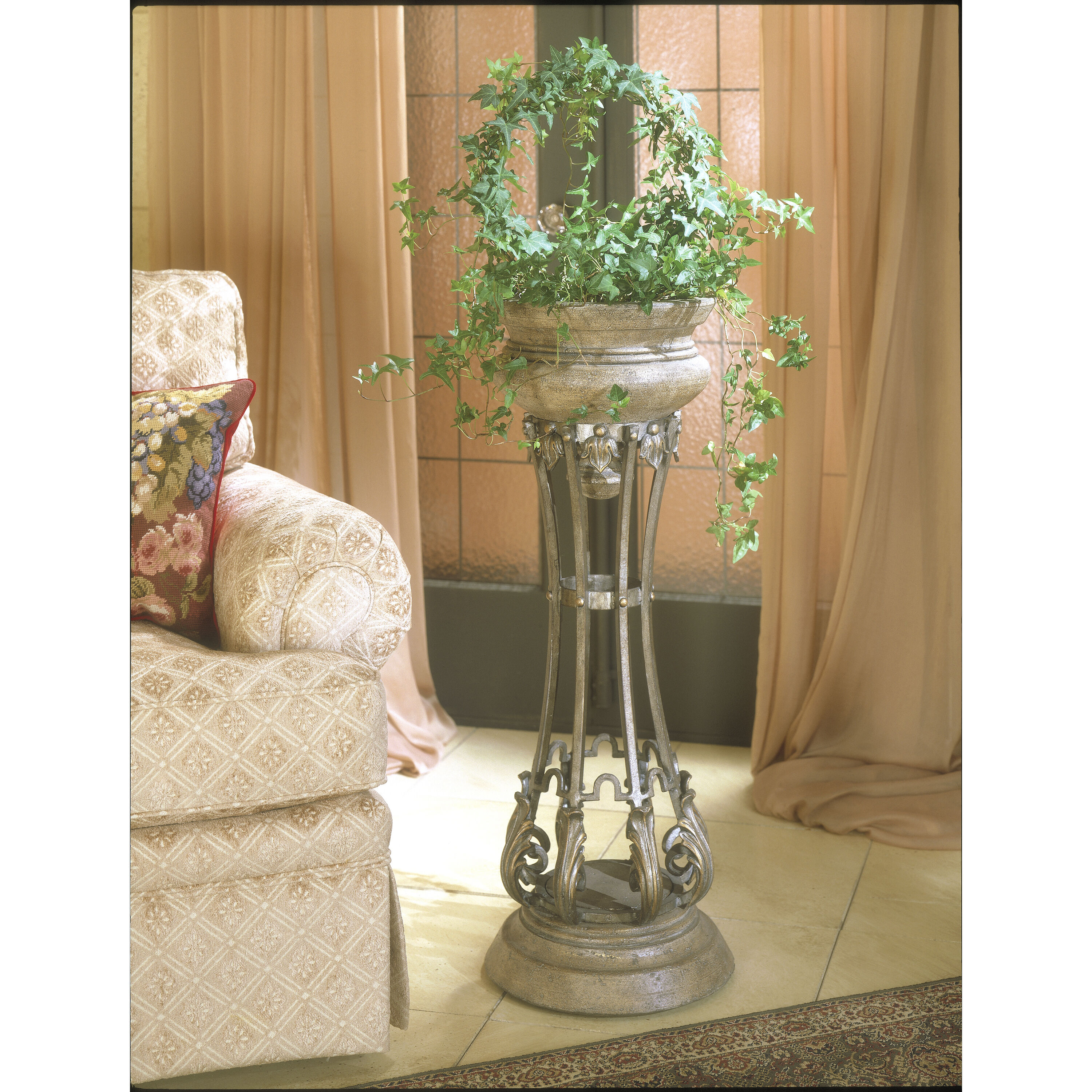 Metalworks Budapest Metal & Stone Heritage Pedestal & Planter