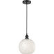 Edison White Mouchette 1 Light 10 inch Matte Black Cord Hung Mini Pendant Ceiling Light