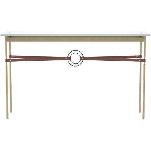 Equus 54 X 14 inch Soft Gold and Black Console Table in Leather British Brown, Soft Gold/Black
