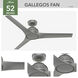 Gallegos 52 inch Matte Silver Outdoor Ceiling Fan