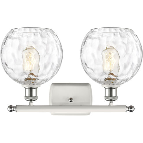 Ballston Athens Water Glass LED 18 inch White and Polished Chrome Bath Vanity Light Wall Light
