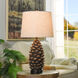 Roanoke 30.75 inch 150 watt Roanoke Brown and Heathered Cream Table Lamp Portable Light