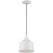 Bolita 8 inch White with Brushed Nickel Accents Pendant Ceiling Light