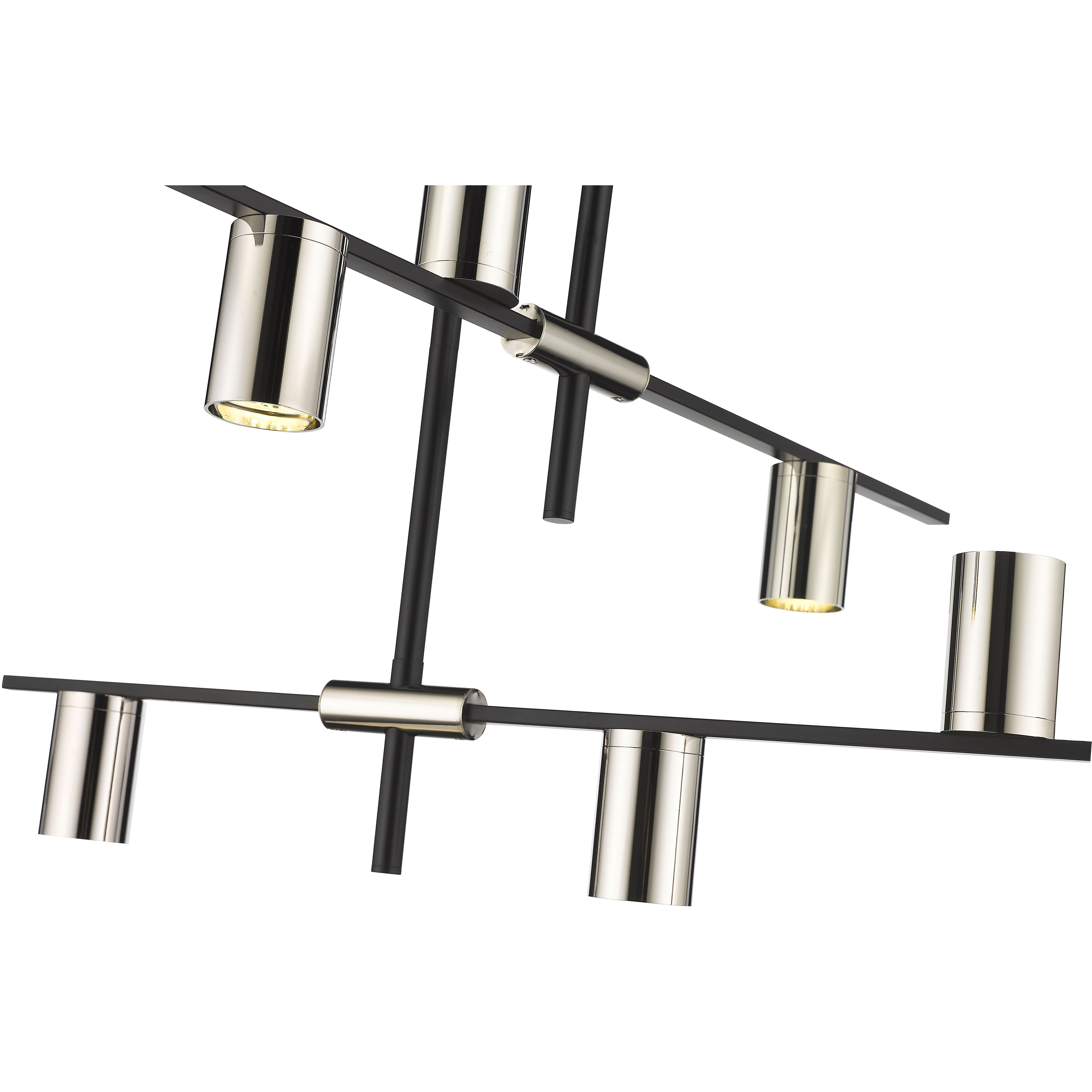 Calumet 6 Light 30 inch Matte Black and Polished Nickel Chandelier Ceiling Light