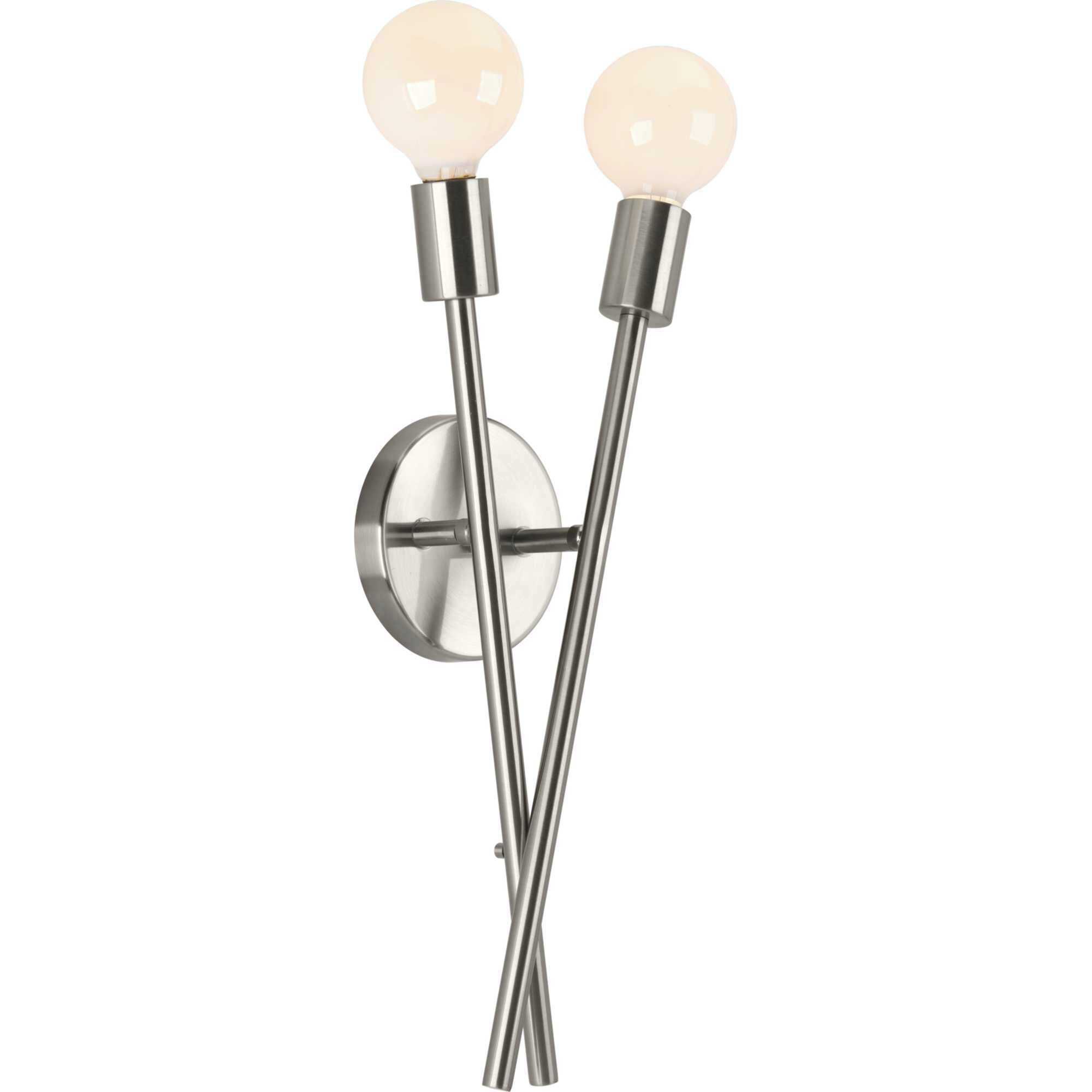 Astra 2 Light 7 inch Brushed Nickel Wall Bracket Wall Light, Design Series