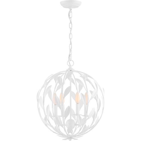 Broche 4 Light 16 inch Matte White Mini Chandelier Ceiling Light