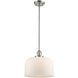 Franklin Restoration Bell LED 12 inch Brushed Satin Nickel Mini Pendant Ceiling Light in Matte White
