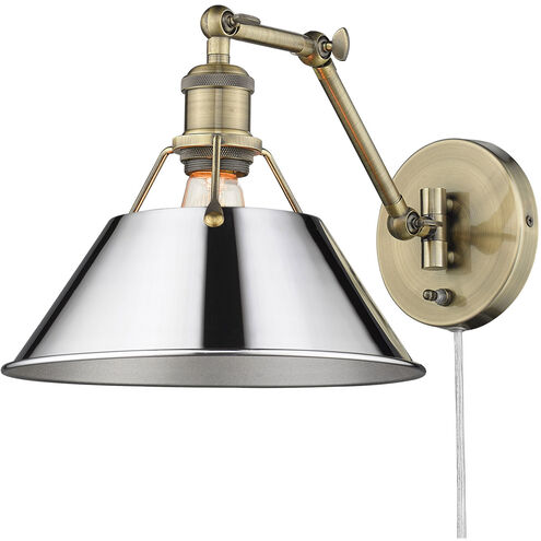 Orwell 1 Light 10 inch Aged Brass Articulating Wall Sconce Wall Light in Chrome, Adjustable