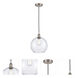 Edison Athens LED 10 inch Brushed Satin Nickel Mini Pendant Ceiling Light in Seedy Glass