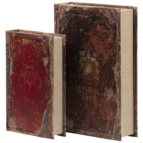 Anita 8.7 inch Brown and Multi-Color Book Box, Set of 6