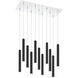 Forest LED 9.75 inch Chrome Chandelier Ceiling Light in 11, 29, Matte Black Steel