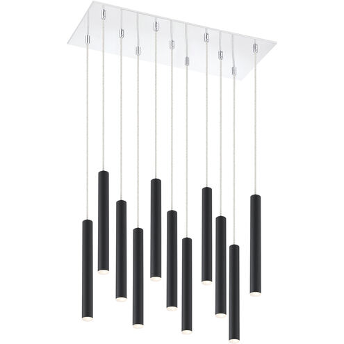 Forest LED 9.75 inch Chrome Chandelier Ceiling Light in 11, 29, Matte Black Steel