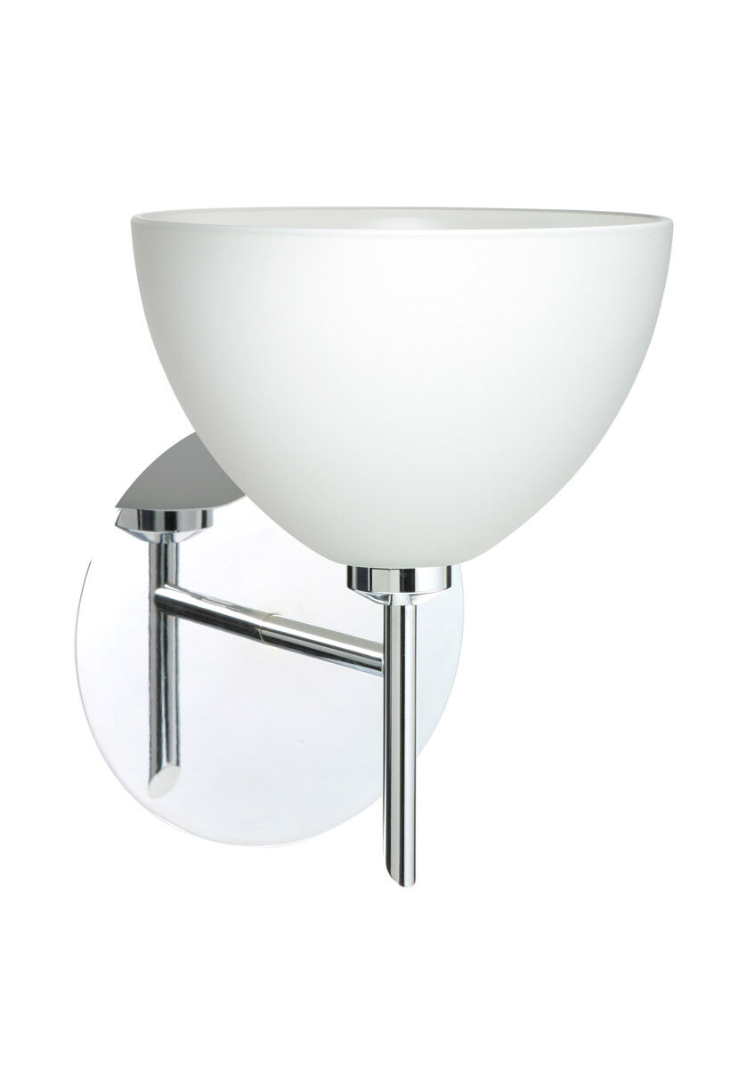 Brella 1 Light 6 inch Chrome Mini Sconce Wall Light in Halogen, White Glass