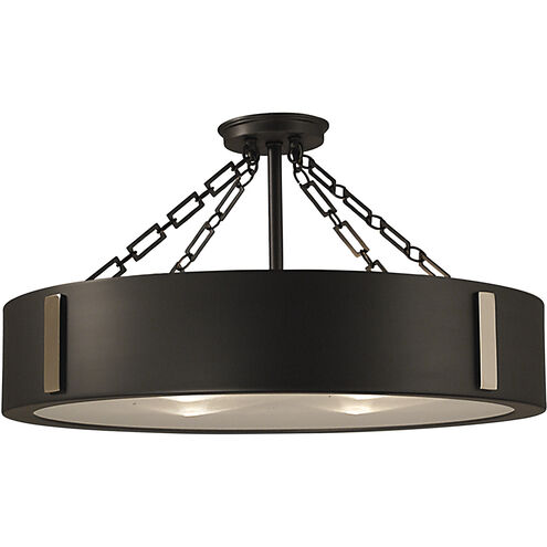 Oracle 4 Light 16 inch Charcoal with Polished Nickel Accents Semi-Flush Mount Ceiling Light