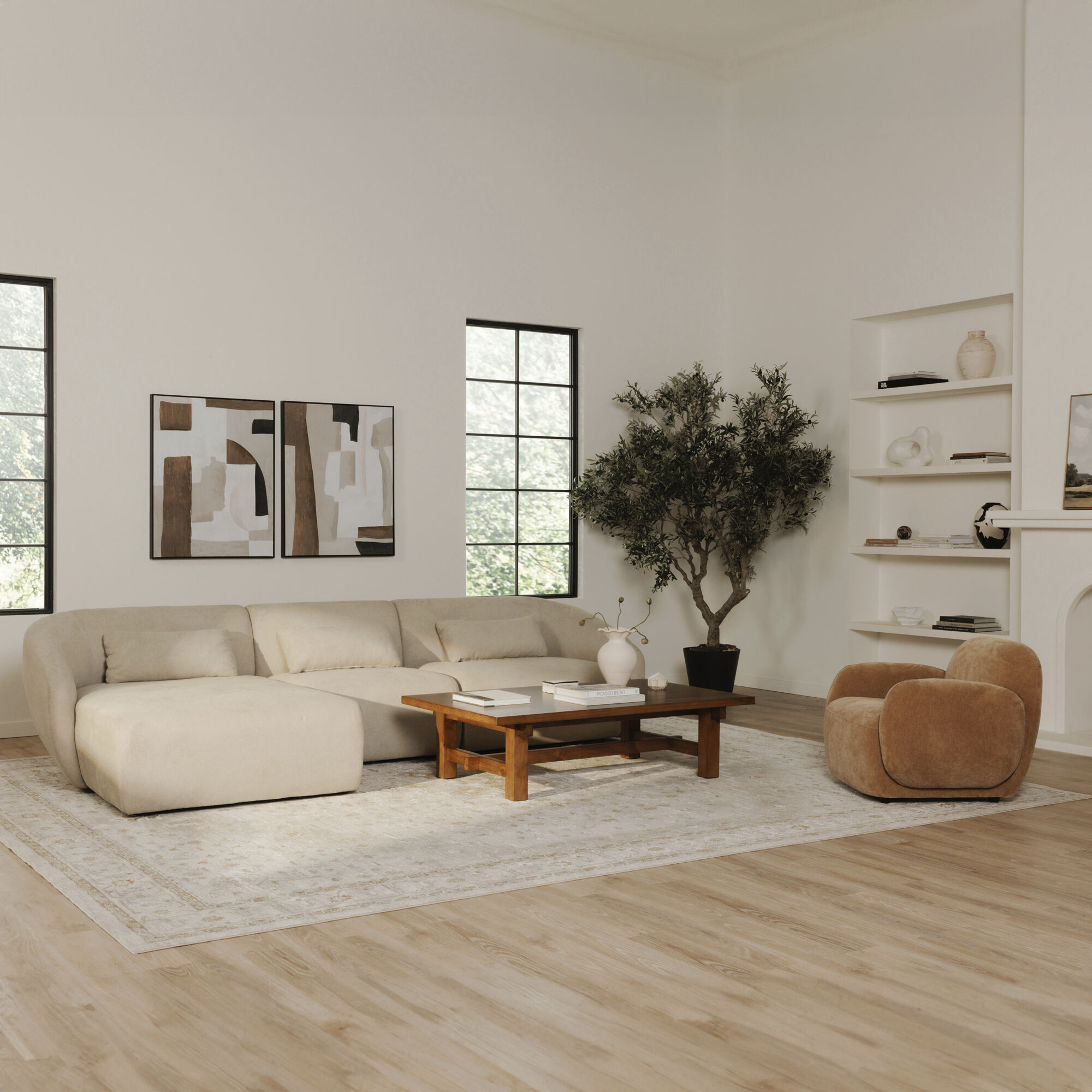 Amelia White Sofa, Left