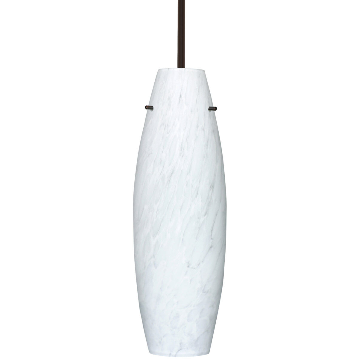 Tara LED Bronze Stem Pendant Ceiling Light in Carrera Glass