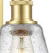 Ballston Cindyrella LED 7 inch Satin Gold Sconce Wall Light in Seedy Glass