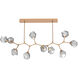 Gem LED Novel Brass Linear Pendant Ceiling Light in Smoke, 2700K LED, Branch