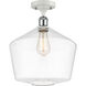Ballston Cindyrella LED 12 inch White and Polished Chrome Semi-Flush Mount Ceiling Light in Clear Glass