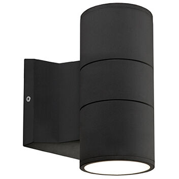 Lund LED 7 inch Black Exterior Wall Sconce