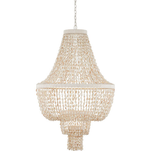 Cybele LED 35.5 inch Natural/Pearlized White/White Chandelier Ceiling Light