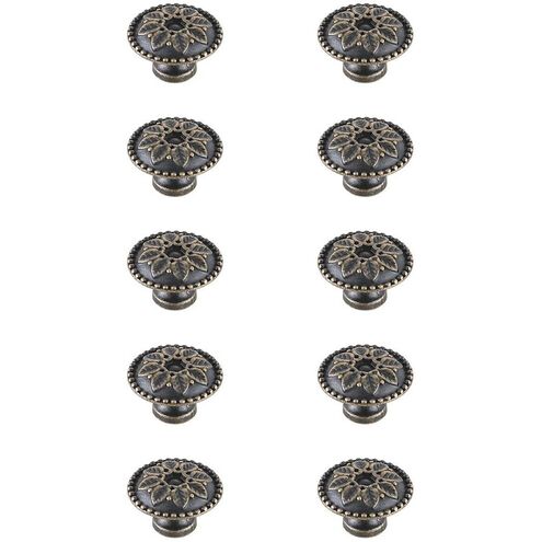 Corio Antique Bronze Hardware Cabinet Knob, Set of 10